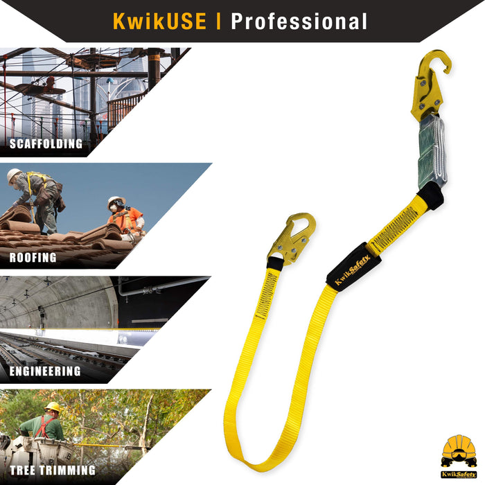 KwikSafety TAIPAN Single Leg Flat 6’ External Shock Absorber Safety Lanyard - Model No.: KS7705 - KwikSafety