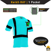 KwikSafety OPERATOR Hi Vis Reflective ANSI PPE Class 2 Short Sleeve Safety Shirt - Model No.: KS4403 - KwikSafety contruction reflectors highvis visability reflector longsleeve shirtz stripes strips hivisible green pockets running ropa trabajar trabajo hombres hombre zip button vest tall slogans logo uniform t-shirt hiviz camo t-shirts travajo resistant