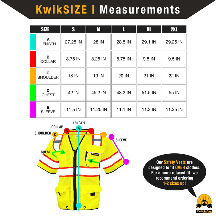 KwikSafety EXECUTIVE Safety Vest (10 Pockets) Class 3 ANSI Tested OSHA Compliant Hi Vis Reflective PPE Surveyor - Model No.: KS3303 - KwikSafety