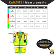 KwikSafety | Roadboss Economy Safety Vest | Size Chart