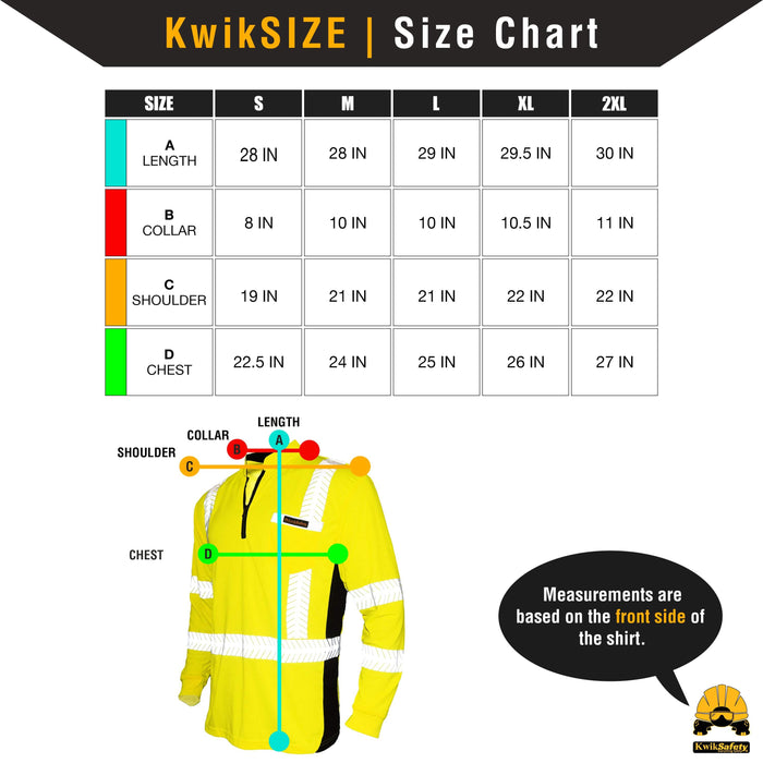 KwikSafety ENGINEER Safety Shirt (Y-NECK ZIPPER) Class 3 Long Sleeve A