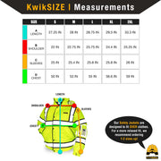 KwikSafety | Marshal Hi Vis Bomber Jacket | Size Chart