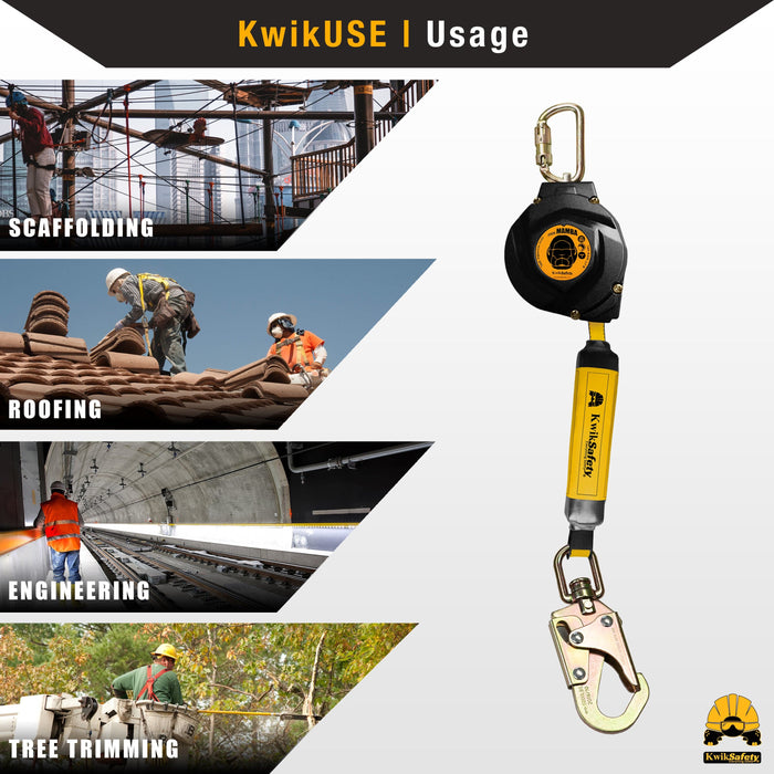 KwikSafety MAMBA WEB Carbonate Housing Self Retracting Lifeline SRL - Model No.: KS7921, KS7923, KS7931 - KwikSafety