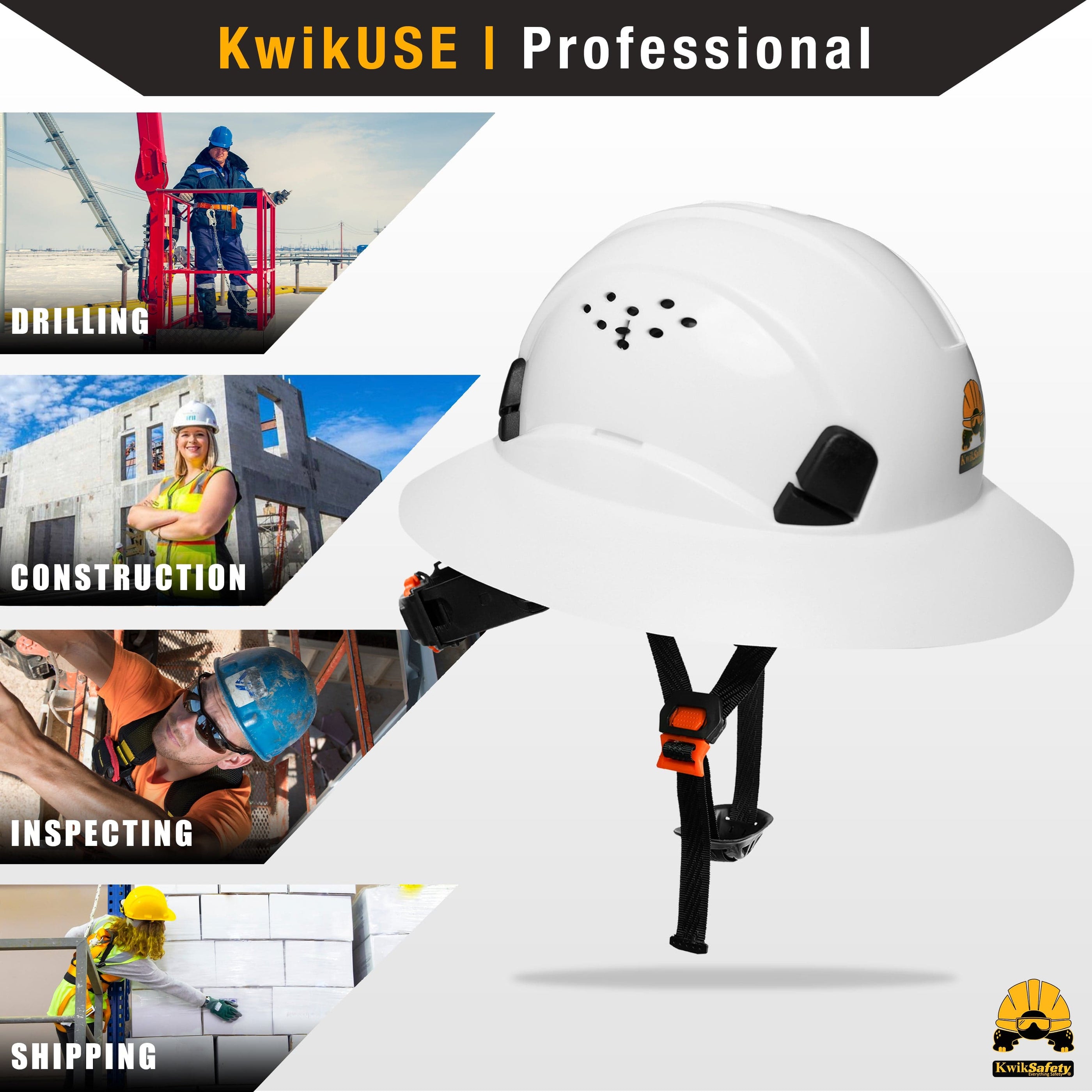 KwikSafety TORTOISE SHELL Hard Hat (16 COOLING VENTS + FREE Extra Head