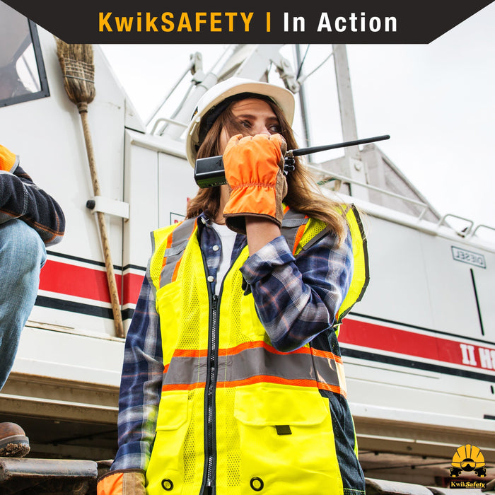 KwikSafety CLASSIC Safety Vest (JUMBO Pocket) Class 2 ANSI Tested OSHA