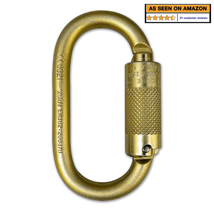 CTSC Carabiner Clip – CE Rated 25 kN 5600 LB – Heavy Duty Locking Carabiner  Clips - Industrial Strength Twist Lock Carabiners for Zipline, Rigging