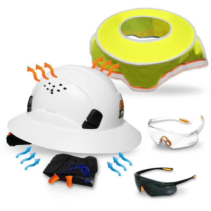 KwikSafety TORTOISE SHELL Hard Hat (16 COOLING VENTS) Type 1 Class C ANSI Tested OSHA Compliant Full Brim Style PPE - Model No.: KS1602 - KwikSafety