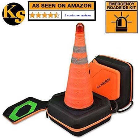 4-Pack 15.5 Reflective Pop Up Cones - Safety Gear for Roadside Visibility