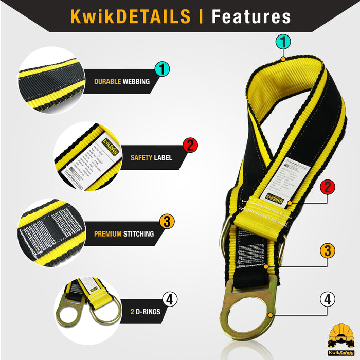 KwikSafety SUPERCELL Safety Harness ANSI Fall Protection Tongue Buckle 3D Ring - Model No.: KS6605 - KwikSafety