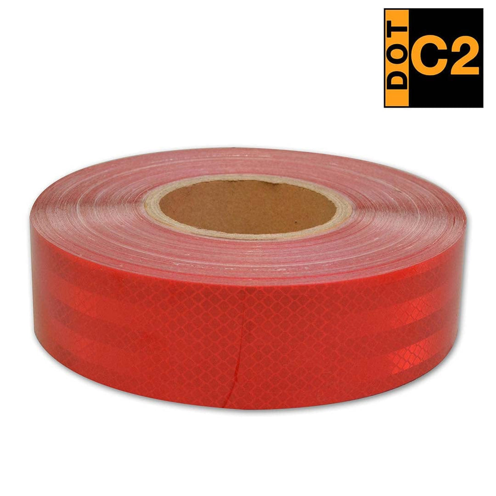 DOT-C2 2 inch x 50 yd. 5 Year Reflexite Retroreflective Tape 11 inch Red 7 inch White