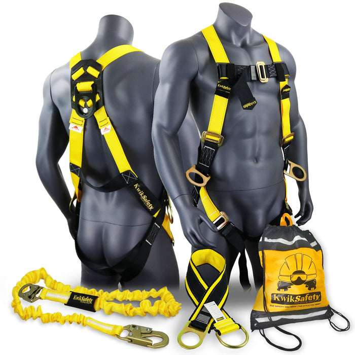 KwikSafety RATTLER 6' ANSI 1 Leg Fall Protection Shock Absorbing Safety Lanyard - Model No.: KS7703 - KwikSafety