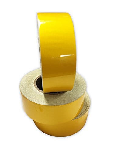 LizardTape 2" x 150'ft. Roll of Engineering Grade, Industrial, Hazard, Construction, Caution, Warning, Reflective, Safety, Barrier, Trailer or Equipment Adhesive Marking Tape, Color - Yellow - KwikSafety