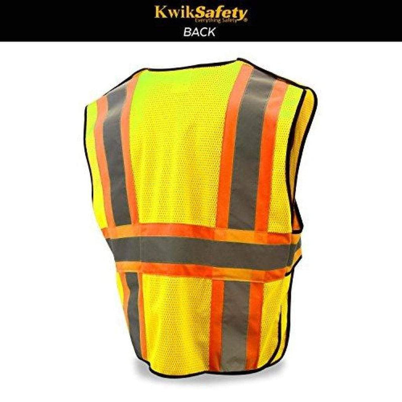 CLEARANCE! KwikSafety CAPITAL Hi Vis Reflective ANSI PPE Breakaway Class 2 Safety Vest - Model No.: KS3315 - KwikSafety