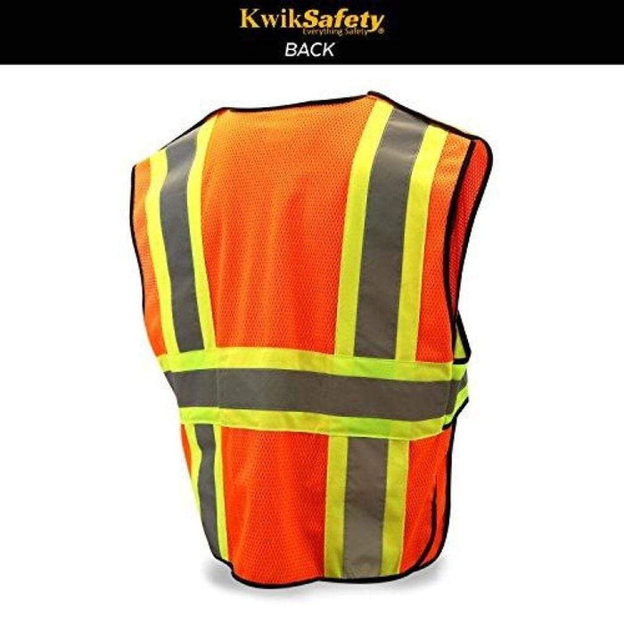 CLEARANCE! KwikSafety CAPITAL Hi Vis Reflective ANSI PPE Breakaway Class 2 Safety Vest - Model No.: KS3315 - KwikSafety