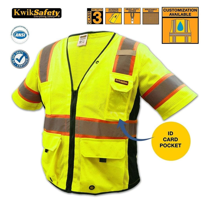 KwikSafety CHIEF Hi Vis Reflective ANSI PPE Surveyor Class 3 Safety Vest - KwikSafety