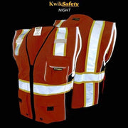 CLEARANCE! KwikSafety CLASSIC Hi Vis Reflective ANSI PPE Surveyor Class 2 Safety Vest - Model No.: KS3302 - KwikSafety