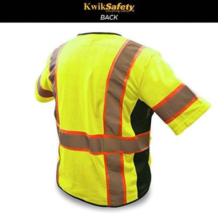 CLEARANCE! KwikSafety EXECUTIVE Hi Vis Reflective ANSI PPE Surveyor Class 3 Safety Vest - Model No.: KS3303 - KwikSafety