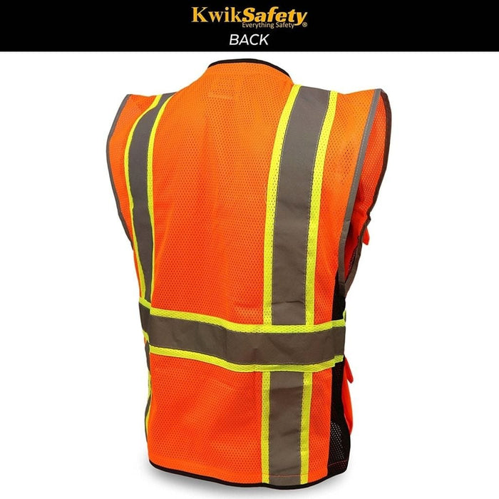 KwikSafety HEAD HONCHO Hi Vis Reflective ANSI PPE LED Class 2 Safety Vest - KwikSafety