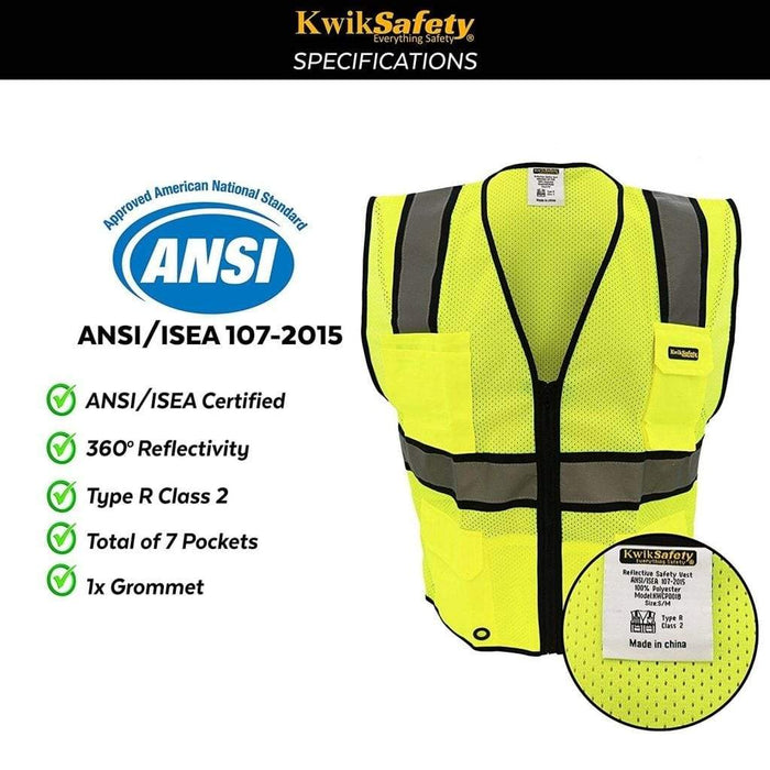 CLEARANCE! KwikSafety OFFICIAL | ANSI Class 2 Ultra Cool Surveyor's Safety Vest - Model No.: KS3312 - KwikSafety