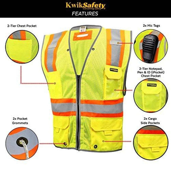 KwikSafety IMPERIAL | ANSI Class 2 Safety Vest - Model No.: KS3307 - KwikSafety