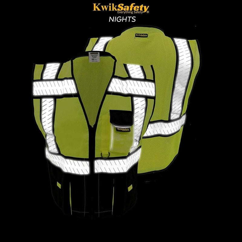 CLEARANCE! KwikSafety SHERIFF | ANSI Class 2 Fishbone Safety Vest (Old Sizing) - Model No.: KS3305 - KwikSafety