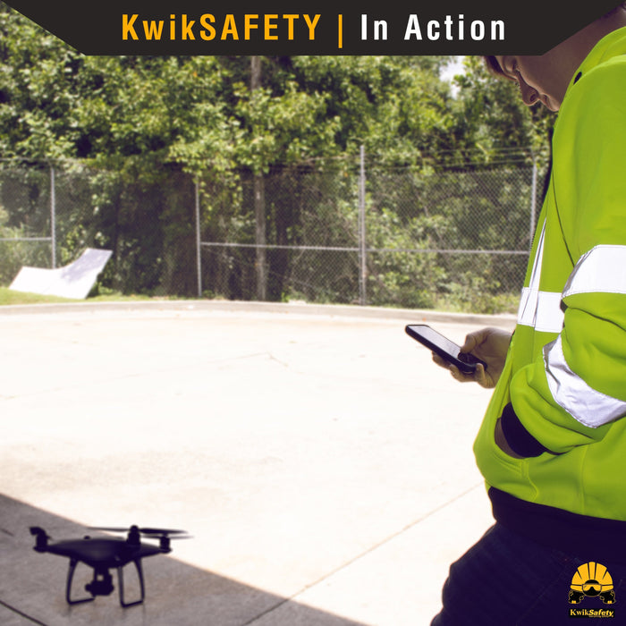 KwikSafety AVIATOR Drone Fleece Hoodie ANSI Class 3 Safety Jacket Anti-Pill - KwikSafety